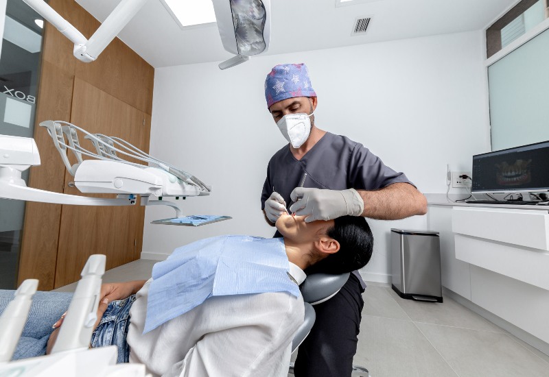 Patient receiving urgent dental care in Westlake, OH