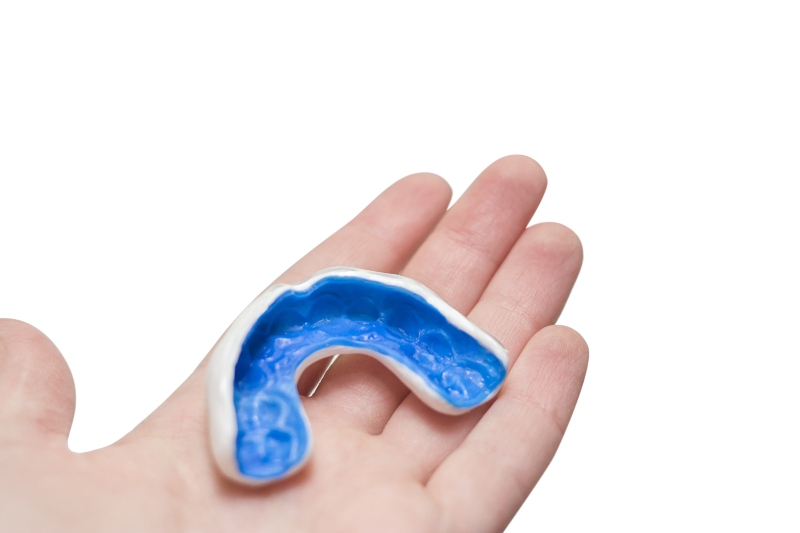 Custom dental mouthguard tray used for teeth protection in Westlake, OH